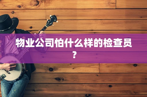 物业公司怕什么样的检查员？