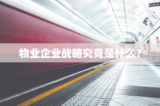 物业企业战略究竟是什么？