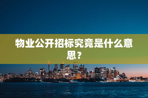 物业公开招标究竟是什么意思？