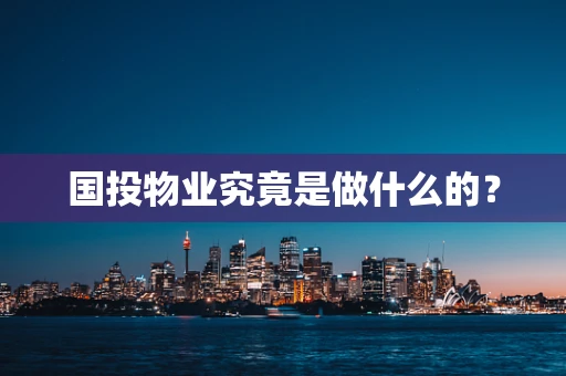 国投物业究竟是做什么的？