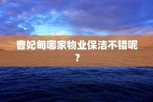 曹妃甸哪家物业保洁不错呢？