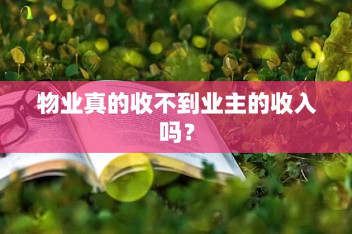 物业真的收不到业主的收入吗？