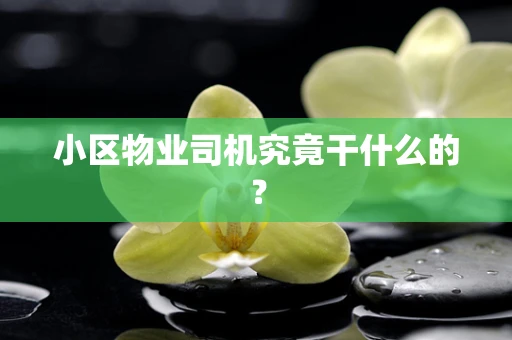 小区物业司机究竟干什么的？