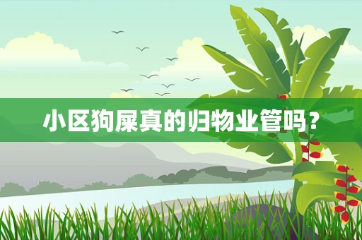 小区狗屎真的归物业管吗？