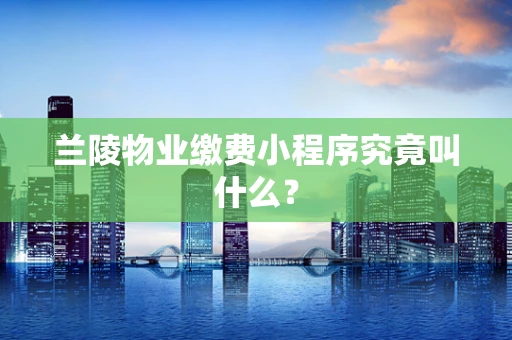 兰陵物业缴费小程序究竟叫什么？
