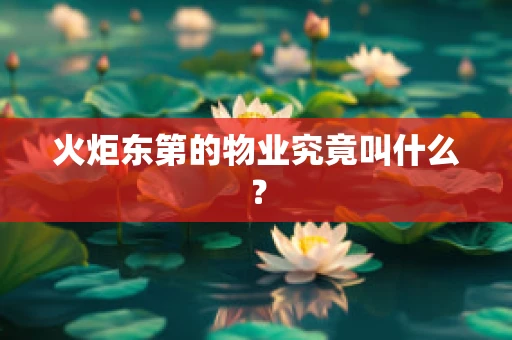 火炬东第的物业究竟叫什么？