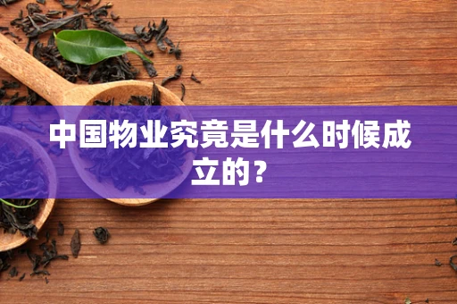 中国物业究竟是什么时候成立的？