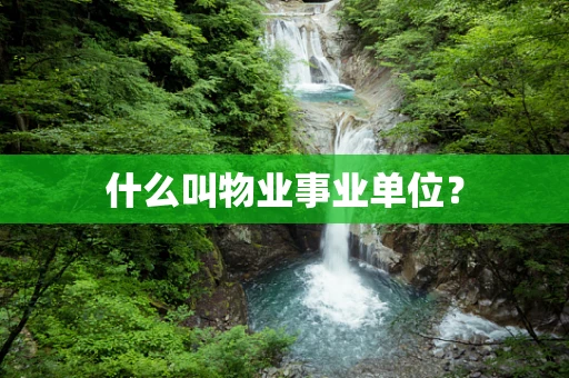 什么叫物业事业单位？