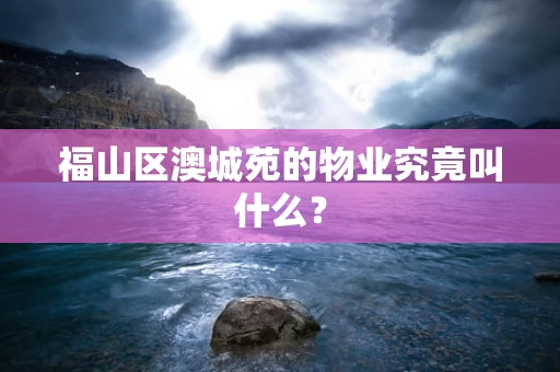 福山区澳城苑的物业究竟叫什么？