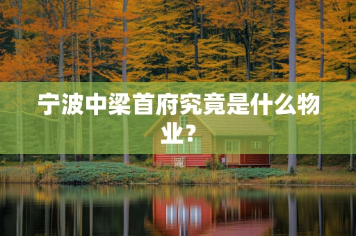 宁波中梁首府究竟是什么物业？