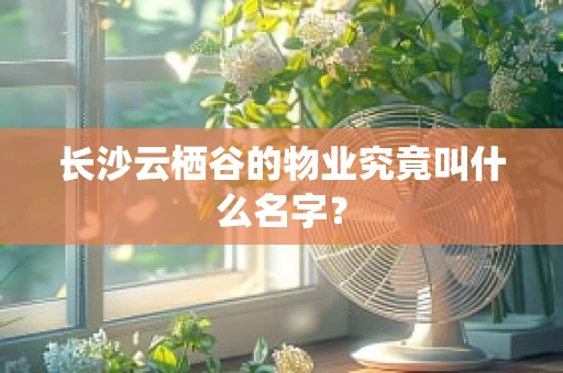 长沙云栖谷的物业究竟叫什么名字？