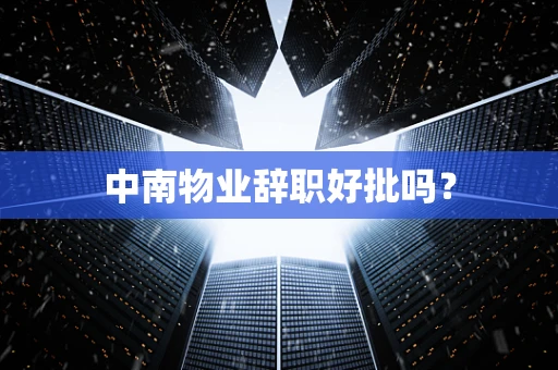 中南物业辞职好批吗？