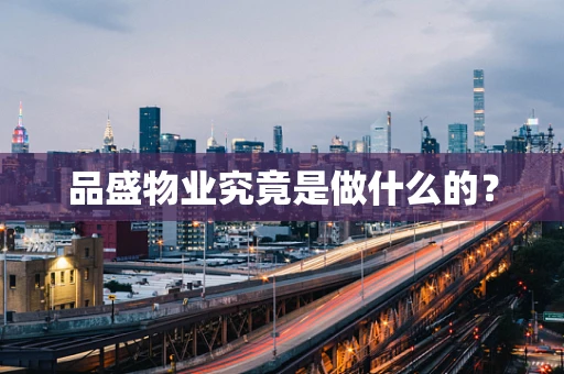 品盛物业究竟是做什么的？