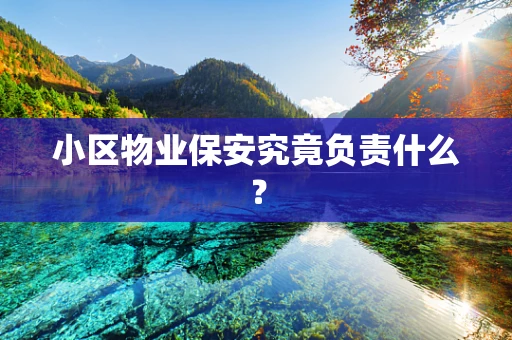 小区物业保安究竟负责什么？