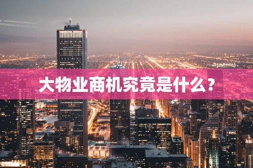大物业商机究竟是什么？