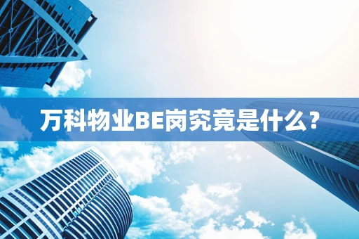 万科物业BE岗究竟是什么？