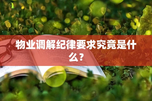 物业调解纪律要求究竟是什么？