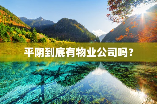 平阴到底有物业公司吗？